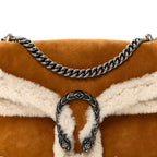 Suede Shearling Small Dionysus Bag Honey Beige Milk