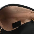 Calfskin Matelasse Super Mini GG Marmont Shoulder Bag Black