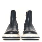 Calfskin Logo Chelsea Mens Boots 38 Black