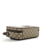 GG Supreme Monogram Web Small Ophidia Top Handle Shoulder Bag Brown