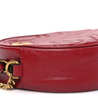 Glazed Calfskin Matelasse Heart Mini GG Marmont Round Shoulder Bag Romantic Cerise