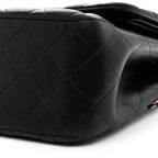Lambskin Quilted Jumbo Double Flap Black
