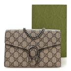 GG Supreme Monogram Mini Dionysus Chain Wallet Beige Taupe