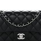 Lambskin Quilted Small Double Flap Black