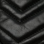 Calfskin Matelasse Mini GG Marmont Chain Shoulder Bag Black