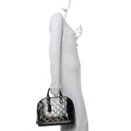 Patent Calfskin Laced Monogram Alma PM Black