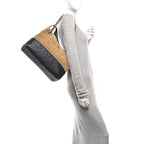 Suede Calfskin Shiny Lambskin Quilted Small Coco Base Shopping Bag Beige Black