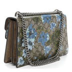 GG Supreme Monogram Blooms Print Embroidered Small Dionysus Shoulder Bag Blue Taupe