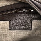 GG Supreme Monogram Textured Calfskin Web Large Attache Shoulder Bag Beige Ebony New Acero