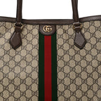 GG Supreme Monogram Medium Ophidia Shopping Tote Brown