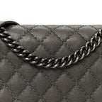 Calfskin Double Stitch New Medium Boy Flap Grey
