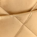 Metallic Goatskin Quilted Medium Chanel 19 Flap Gold