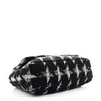 Tweed Quilted Maxi Chanel 19 Flap Black White