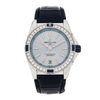 Stainless Steel Alligator Diamond Bezel 38mm Chronomat Automatic Watch Ice Blue A17356