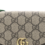 GG Supreme Monogram Textured Dollar Calfskin Web Mini Ophidia Envelope Shoulder Bag Beige Ebony New Acero