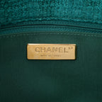 Tweed Quilted Large Chanel 19 Flap Green