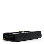 Calfskin Matelasse GG Marmont Chain Wallet Black