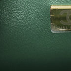 Iridescent Lambskin Quilted Mini Rectangular Flap Green