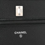 Caviar Quilted CC Turnlock Wallet On Chain WOC Black
