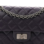 Aged Calfskin Quilted 2.55 Reissue Mini Flap Dark Purple