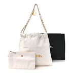 Shiny Calfskin Quilted Small Chanel 22 White