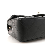 Lambskin Quilted Mini Rectangular Flap Black
