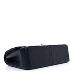 Lambskin Quilted Jumbo Double Flap Navy