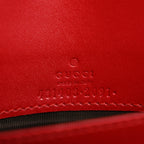 Guccissima Signature Bowy Chain Wallet Hibiscus Red