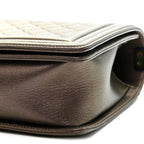 Iridescent Goatskin Quilted New Medium Boy Flap Bronze