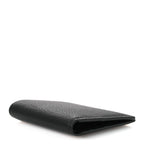Grained Calfskin Vertical Bi-fold Wallet Black