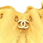 Caviar Quilted Small Chanel 25 Handbag Light Yellow
