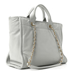 Calfskin Small Deauville Tote Light Grey