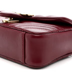 Lambskin Matelasse Small GG Marmont Shoulder Bag Rosso Ancora