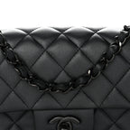 Lambskin Quilted Mini Rectangular Flap So Black
