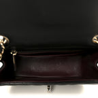 Lambskin Chevron Quilted Mini Square Flap Black