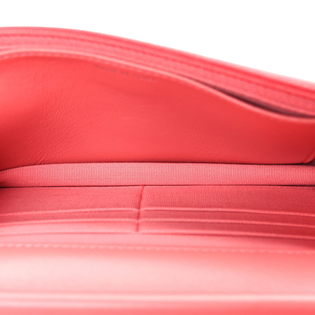 Lambskin Quilted Wallet On Chain WOC Pink