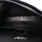Patent Quilted Jumbo Double Flap Black