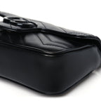 Calfskin Matelasse Monochrome GG Marmont Chain Belt Bag Black
