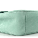 Suede Calfskin Small Souplissimo Maxi Flap Green