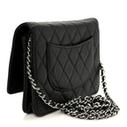 Lambskin Quilted Wallet On Chain WOC Black