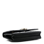 Lambskin Quilted Twisted CC Wallet On Chain WOC Black