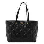 Calfskin GG Matelasse Medium Ophidia Shopping Tote Black