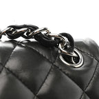 Lambskin Quilted Jumbo Double Flap Black