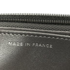 Lambskin Crystal Quilted Wallet On Chain WOC Grey