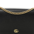 Calfskin Mini GG Marmont Chain Wallet Black
