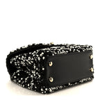 Lambskin Sequin Beaded Extra Mini Coco Handle Flap Black White