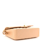 Caviar Quilted Small Double Flap Beige