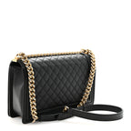Calfskin Quilted New Medium Boy Flap Black