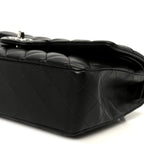 Lambskin Quilted Medium Double Flap Black