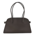 Matte Grained Calfskin Margaux Shoulder 12 Deep Brown